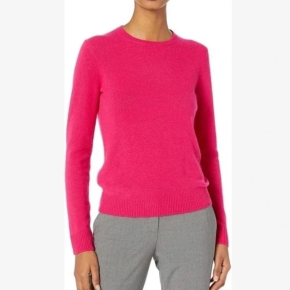 Theory Sweaters - Nwot Theory Solid Crew Long Sleeve Pullover 100% Cashmere Bright Magenta Size S